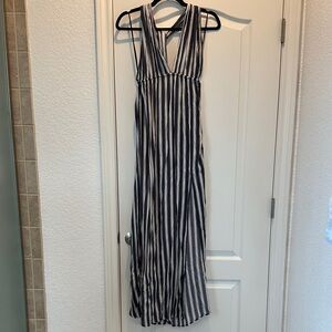 Aakaa Striped Maxi Dress Cover Up